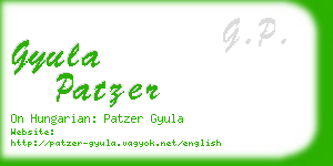 gyula patzer business card